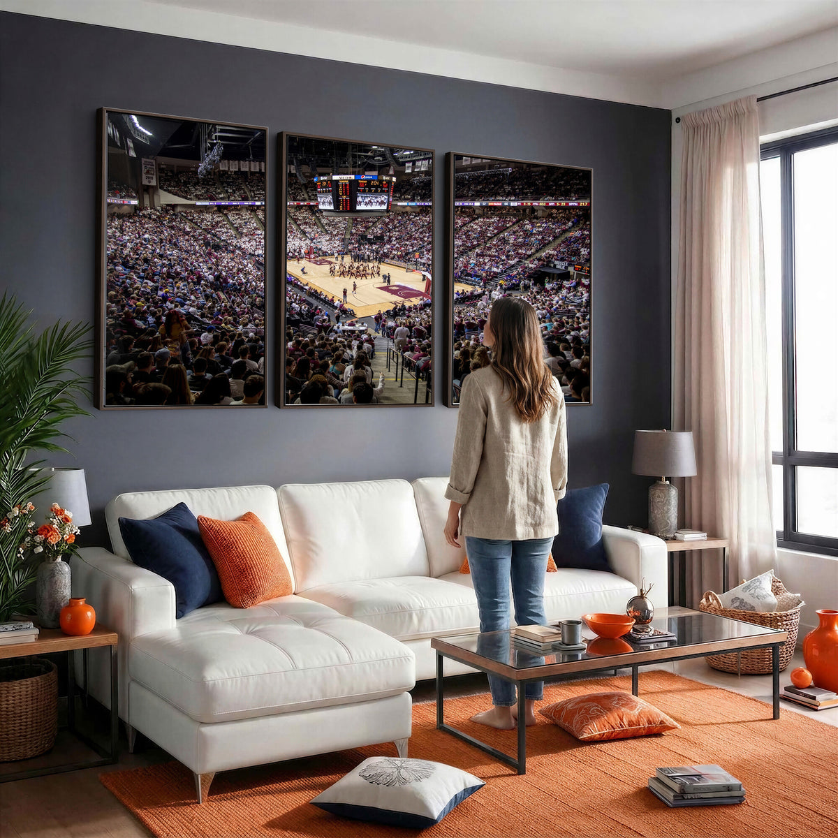 76876-MGV-CV-36X24 - University of Nebraska Cornhuskers Basketball Team Print - Lincoln Red Arena Wall Art Canvas Print