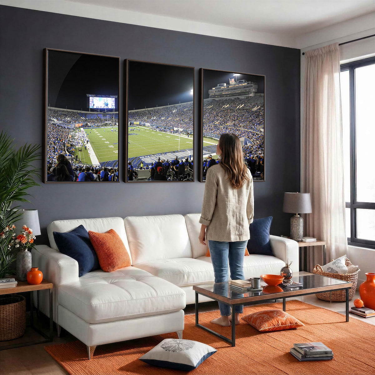 10894-PAN-FL-20X10 - University of Memphis Tigers Football Team Print - Memphis Simmons Bank Liberty Stadium Wall Art