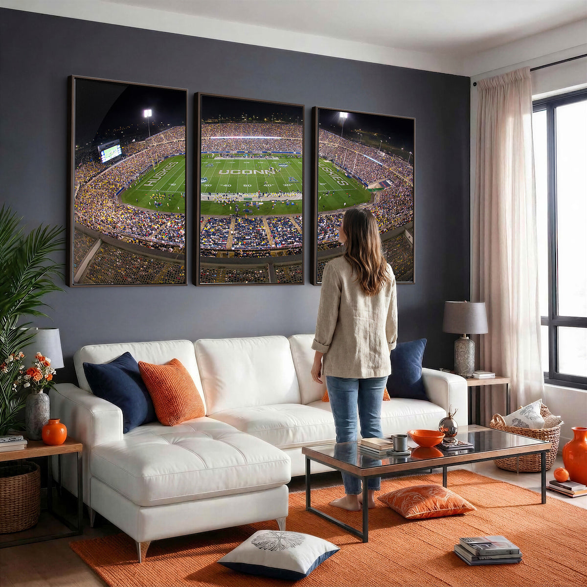 52855-MGV-CV-36X24 - The University of Connecticut UCONN Huskies Football Team Print, East Hartford