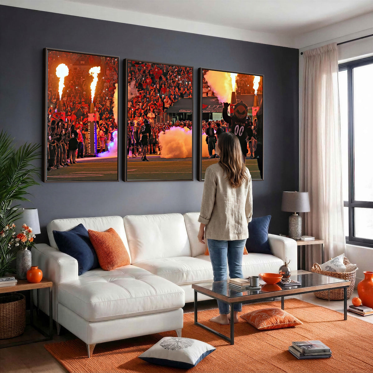 98664-MGV-CV-36X24 - The University of Texas at San Antonio Roadrunners Football Team Print, Extra Large Game Room Wall Decor