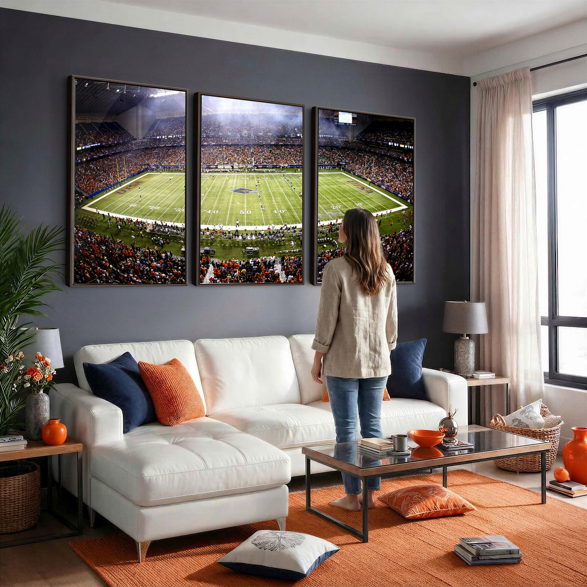 46972-MGV-CV-36X24 - The University of Texas at San Antonio Roadrunners Football Team Print, Framed and Ready to Hang