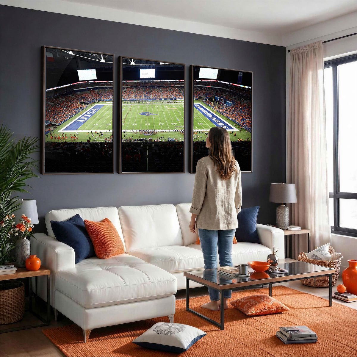 98617-MGV-CV-36X24 - The University of Texas at San Antonio Roadrunners Football Team Print, San Antonio Alamodome