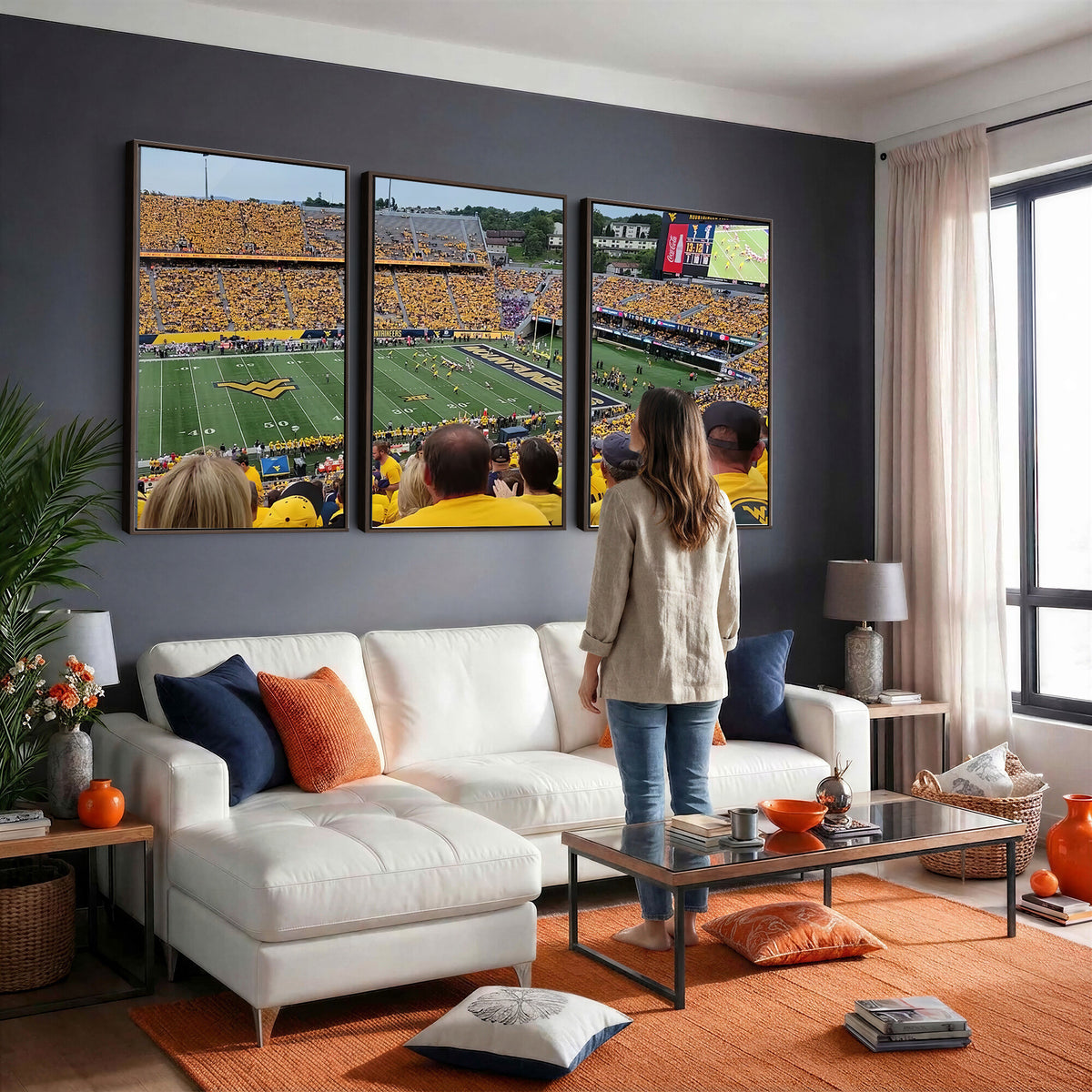 18056-MGV-CV-36X24 - Puskar Stadium Canvas Print Wall Art, Morgantown Print