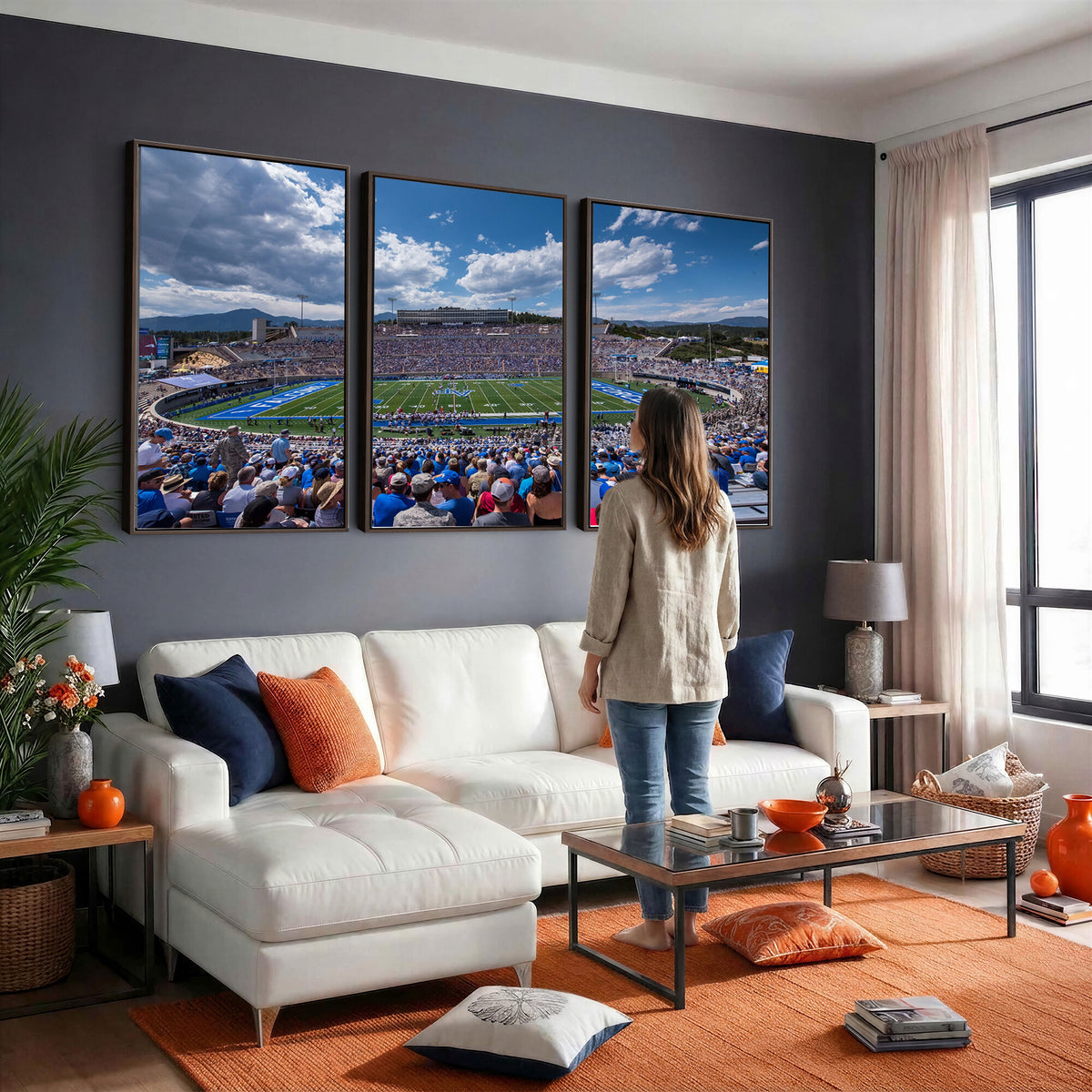 59281-MGV-CV-36X24 - Air Force Falcons Football Team Print, Colorado Springs
