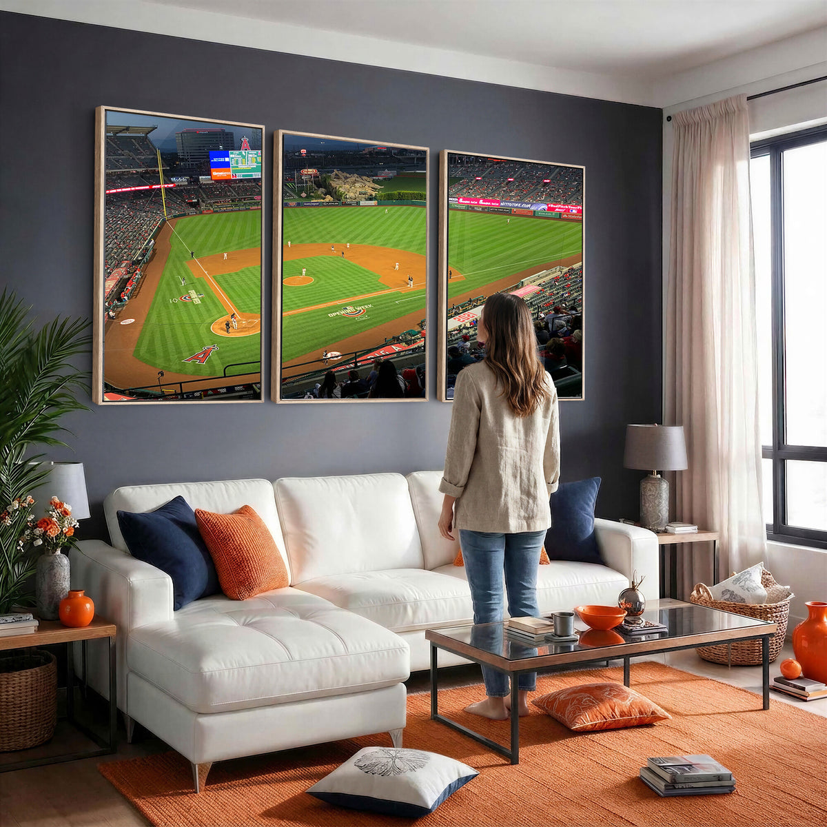 93707-MGV-CV-36X24 - Angel Stadium Aerial Canvas Print | Los Angeles Angels Baseball