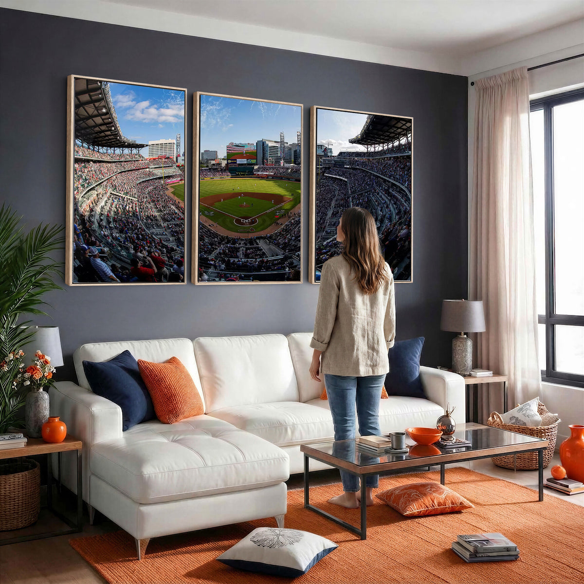 78608-MGV-CV-36X24 - Truist Park Stadium Canvas Wall Art, Atlanta Braves Game Day Decor