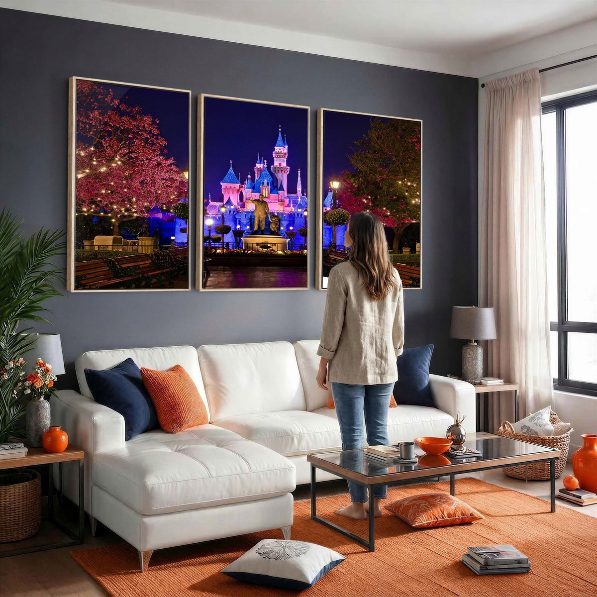79435-MGV-CV-24X16 - Castle Large Wall Art, Disney Magic Kingdom Kids Room Decor and Christmas Gift