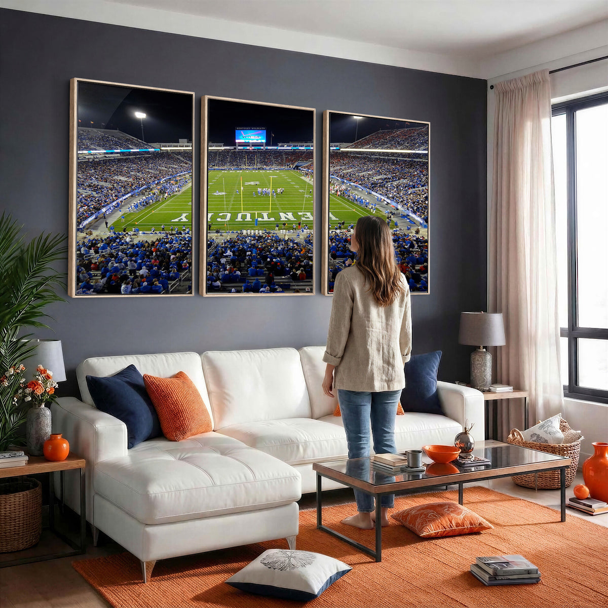 14304-MGV-CV-36X24 - Kroger Field Canvas Wall Art, Kentucky Stadium Wall Art, Framed and Ready to Hang