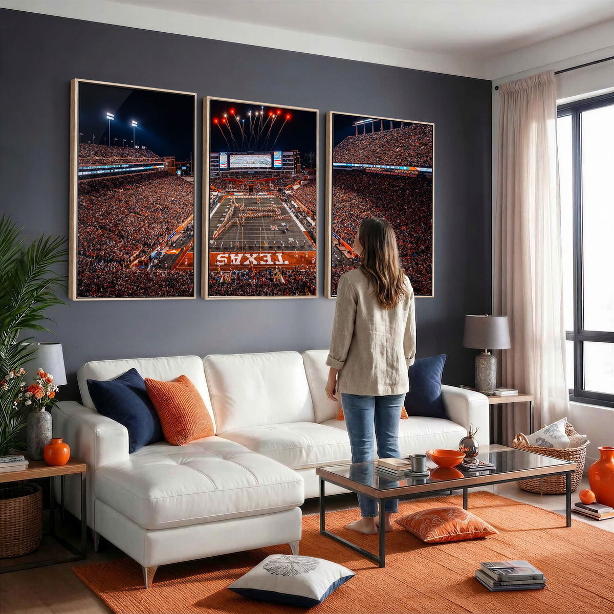 58778-PAN-FL-20X10 - Darrell K Royal Memorial Stadium | Texas Longhorns | Print Decor Wall Art Design for Home & Office Decoration