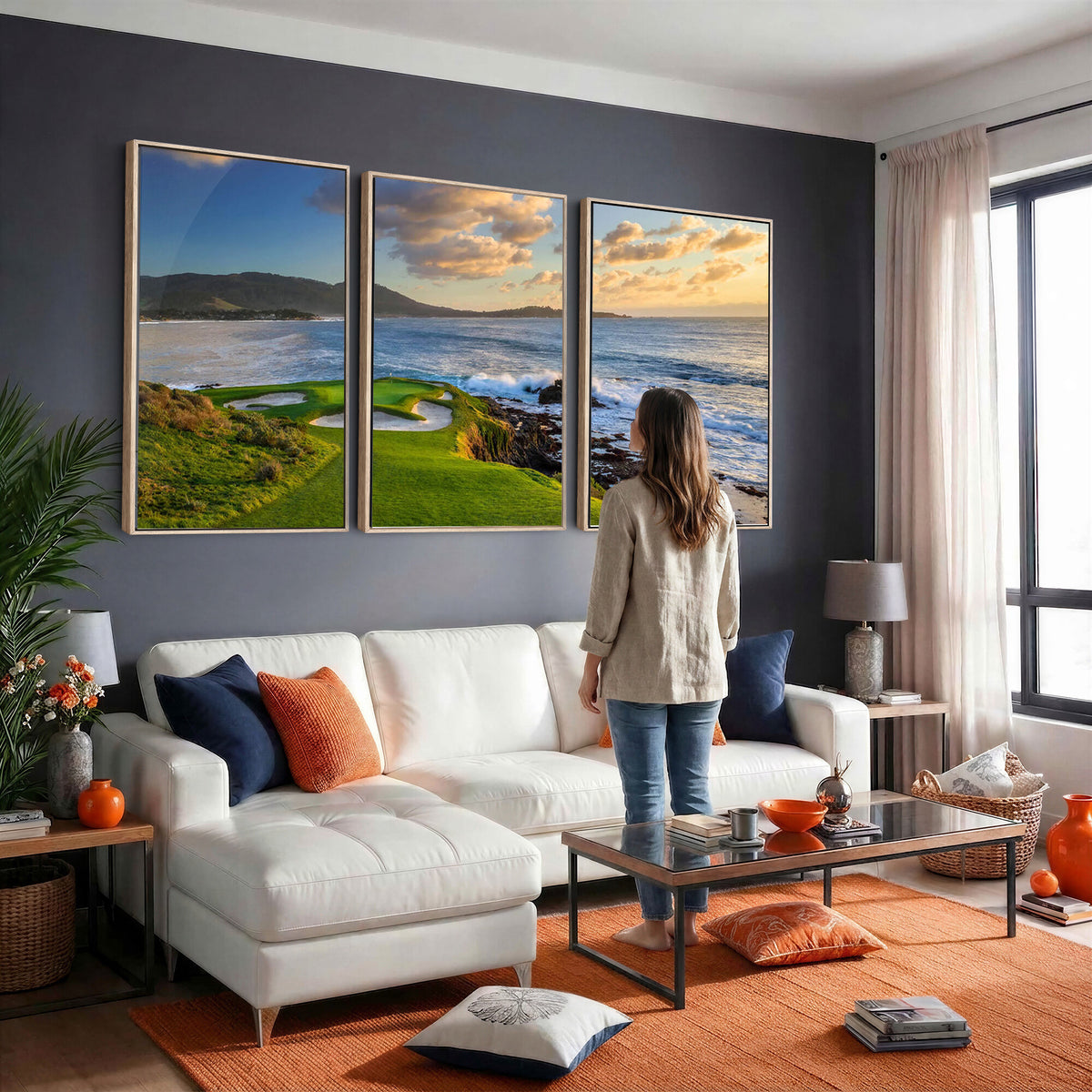 50107048-MGV-CV-36X24 - Pebble Beach Golf Links Wall Art Canvas Print