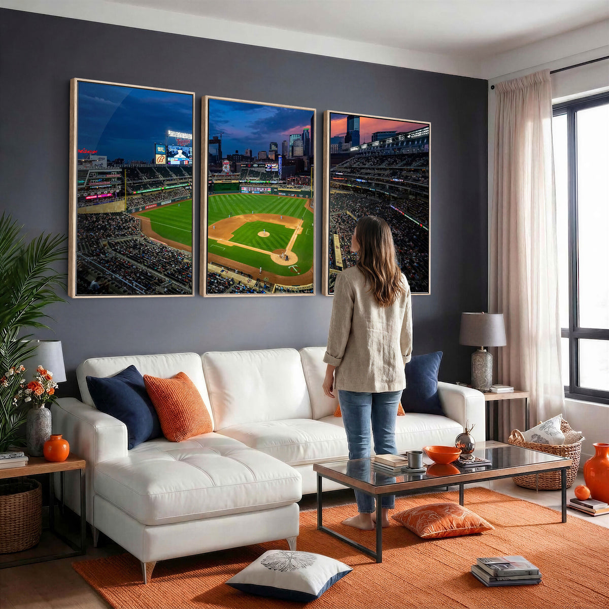 68222753-MGV-CV-36X24 - Target Field Wall Art Canvas Print, Baseball Stadium Scene
