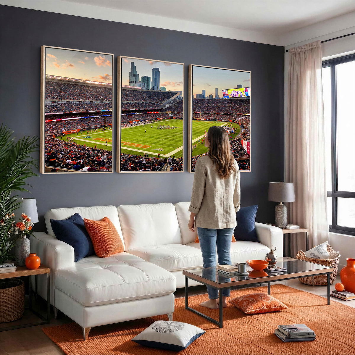 55377093-PAN-FL-20X10 - Chicago Bears Soldiers Field Wall Art Canvas Print, Man Cave Wall Decor