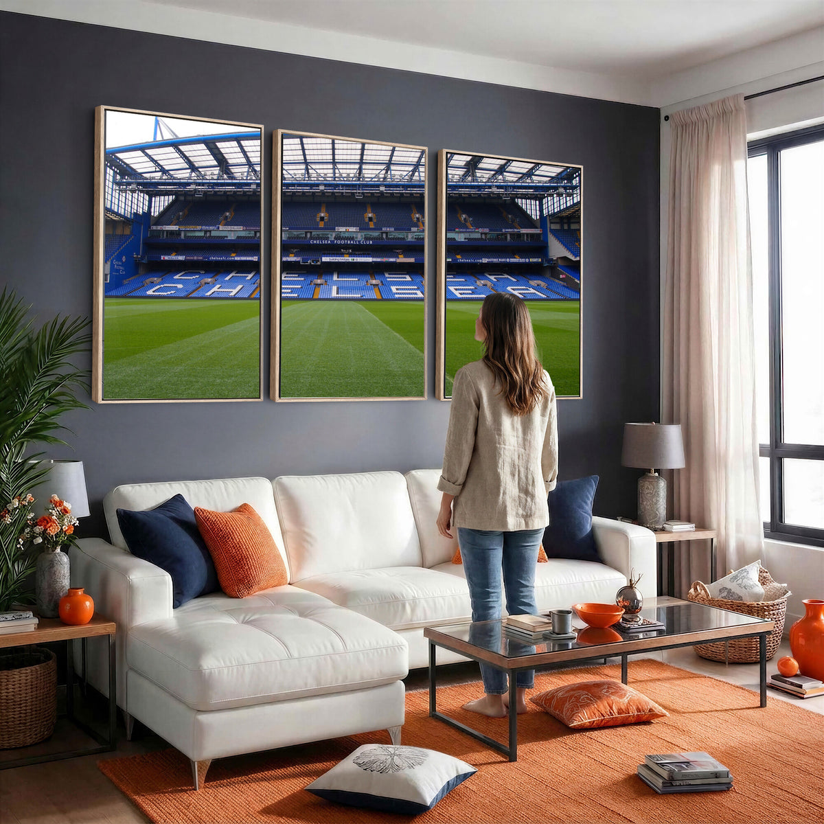 38616413CHELSA-MGV-CV-36X24 - Stamford Bridge Chelsea Football Stadium Canvas Wall Art