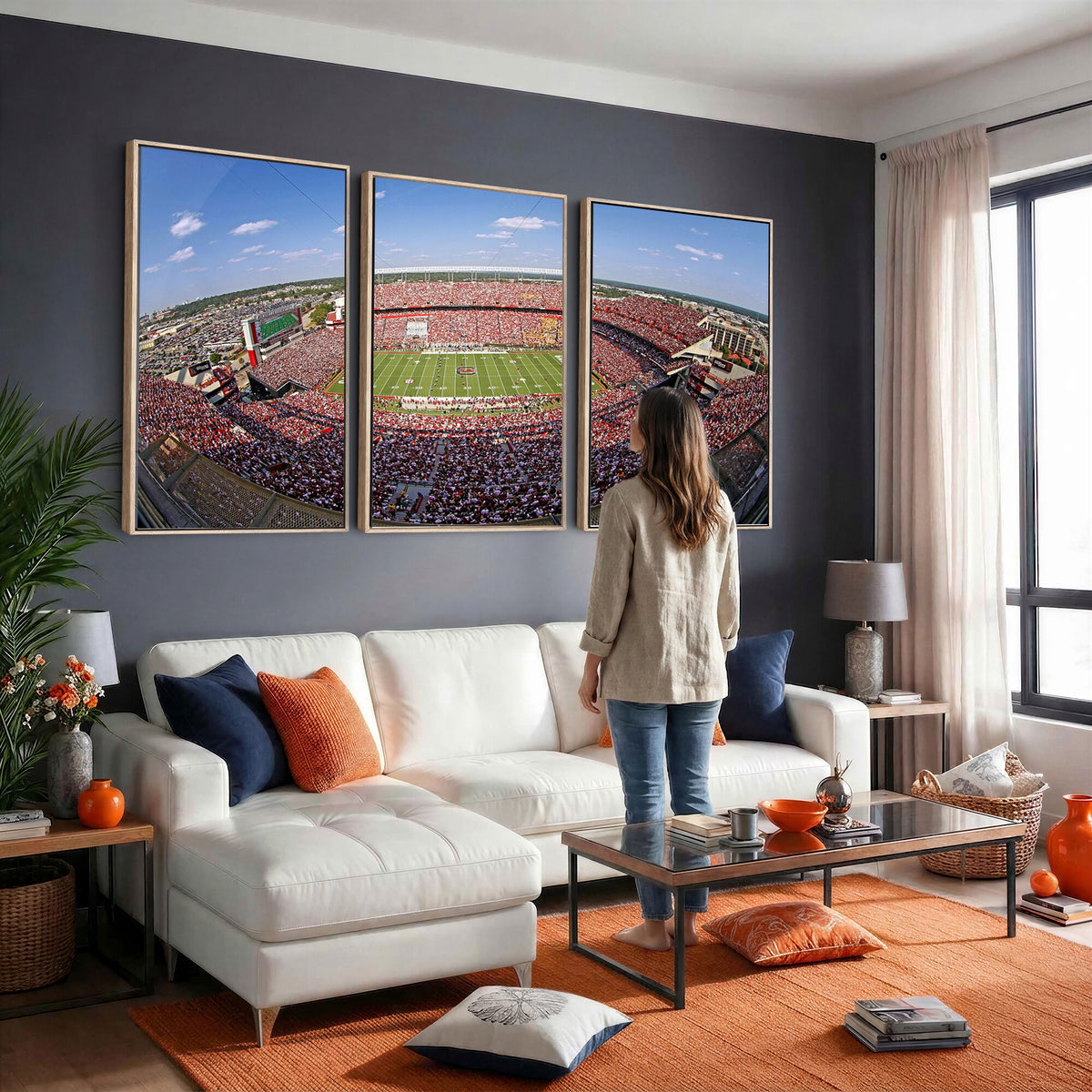 29492070-MGV-CV-36X24 - William Brice Stadium Wall Art Canvas Print, Stadium Crowd on Football Game Day