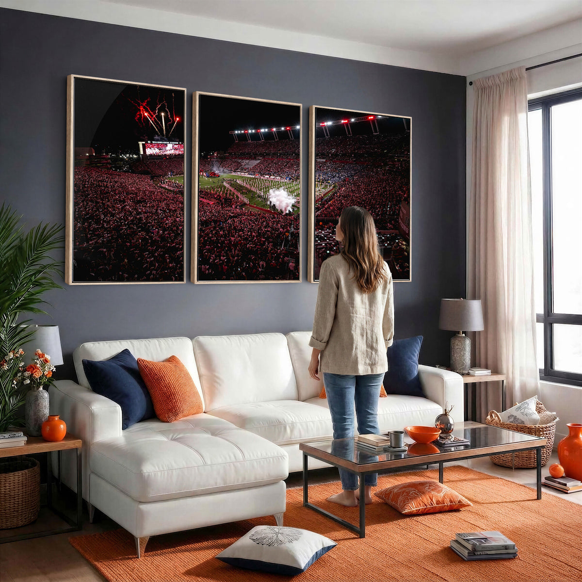 60690191-MGV-CV-36X24 - William Brice Stadium Wall Art Print, Baseball Game Room