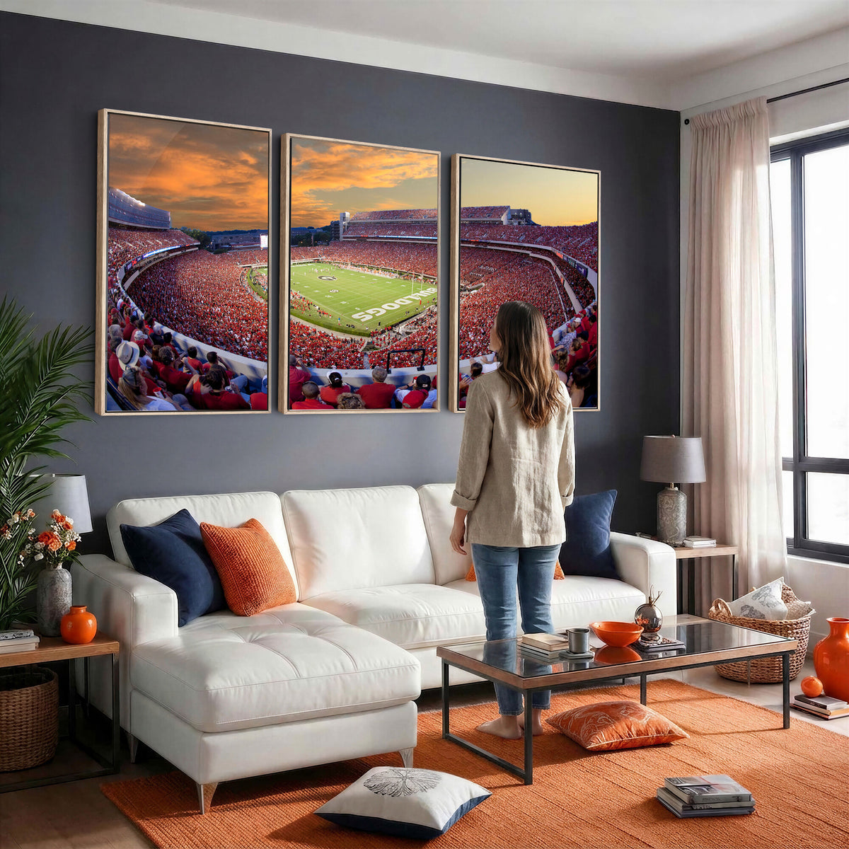 73680988-MGV-CV-36X24 - Dooley Stadium Wall Art, Sports Arena Canvas Print, Dooley Field, Framed and Ready to Hang