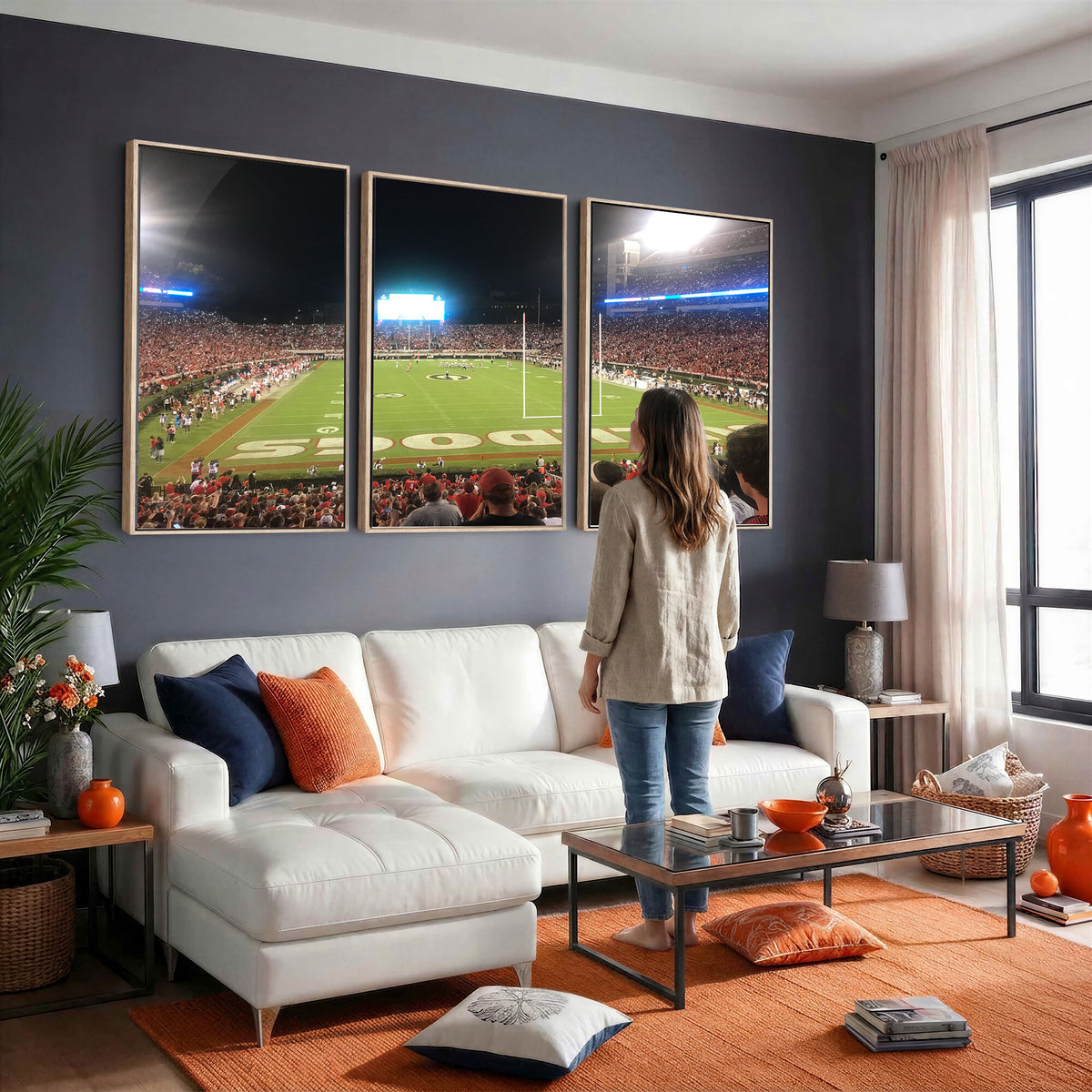 16230786-MGV-CV-36X24 - Dooley Stadium Wall Art, Sports Arena Panoramic Canvas Print, Modern Stadium Landscape Artwork for Home, Office