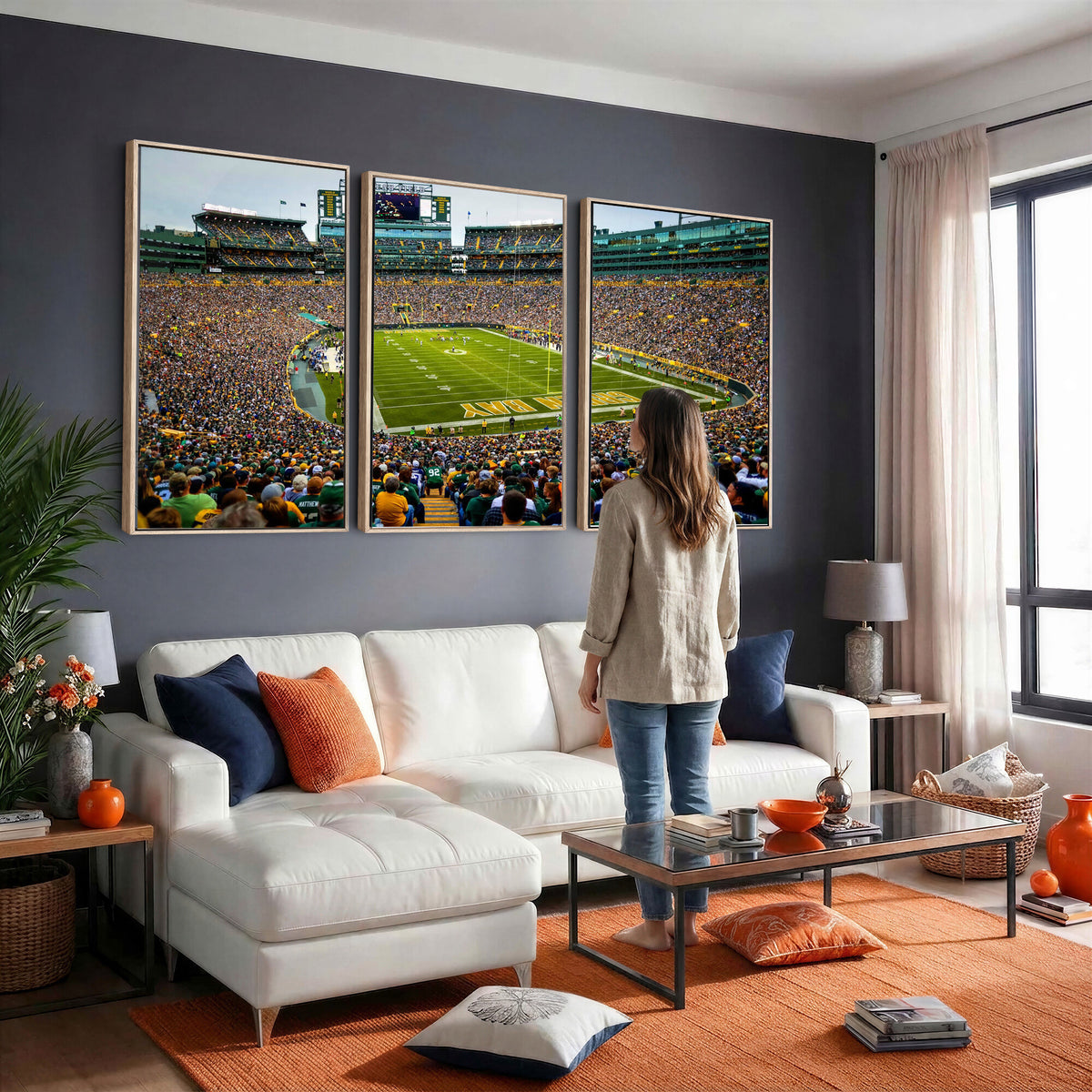 56521752-MGV-CV-36X24 - Green Bay Packers Stadium Wall Art Canvas Print, Lambeau Field