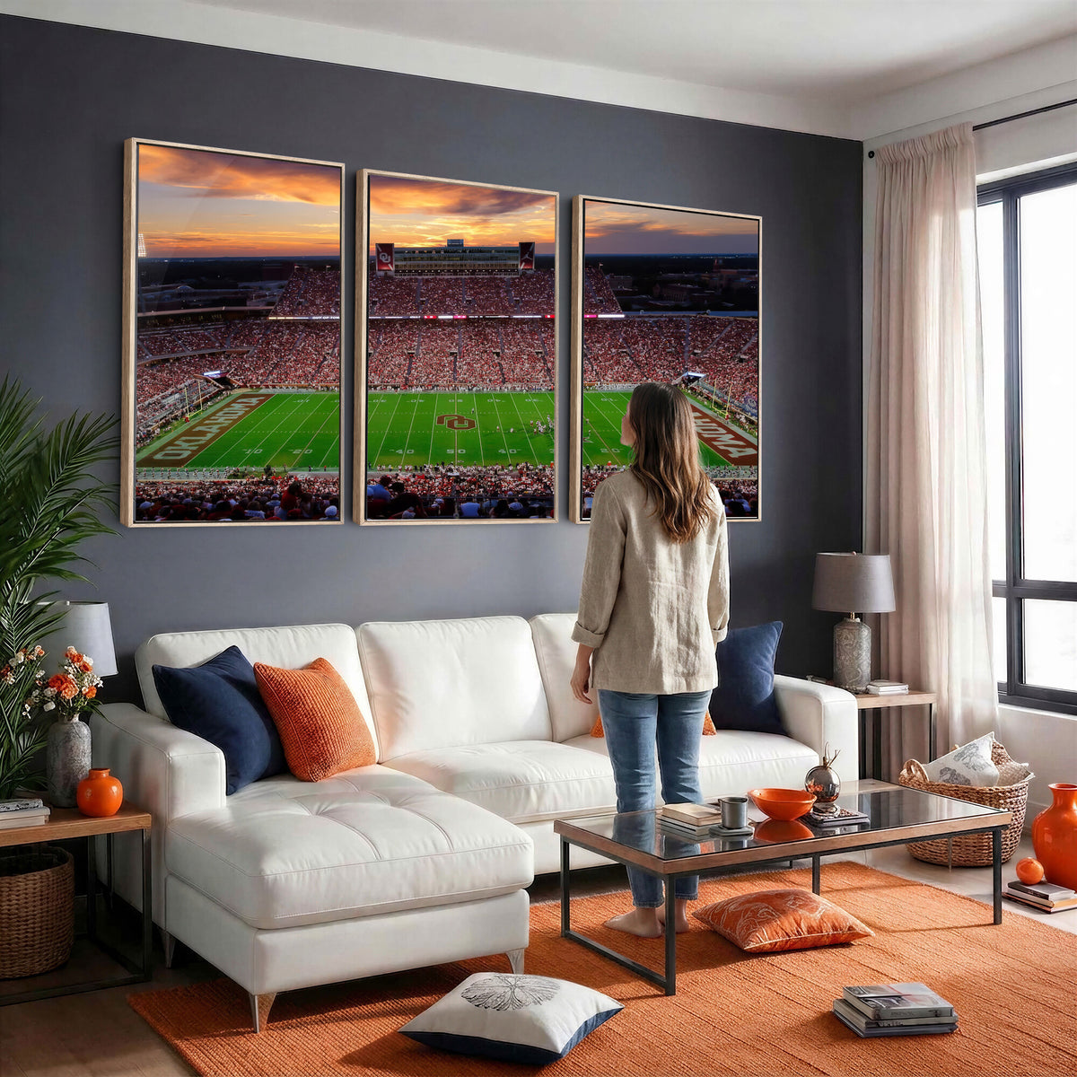 51457497-MGV-CV-36X24 - Oklahoma Sooners Stadium Wall Art Canvas Print, College Football Decor