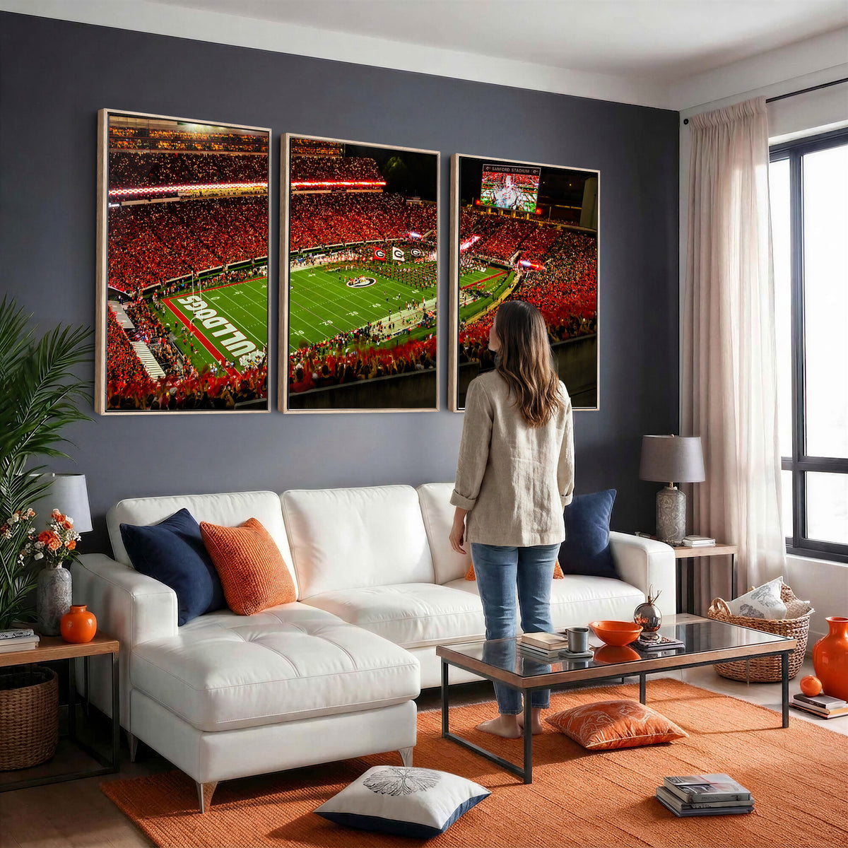 48894104-MGV-CV-36X24 - Georgia Bulldogs Stadium Wall Art Canvas Print, Sanford Stadium