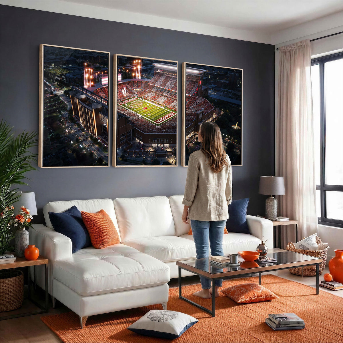 16867141-MGV-CV-36X24 - Oklahoma Memorial Stadium, Gaylord Memorial Stadium Wall Art