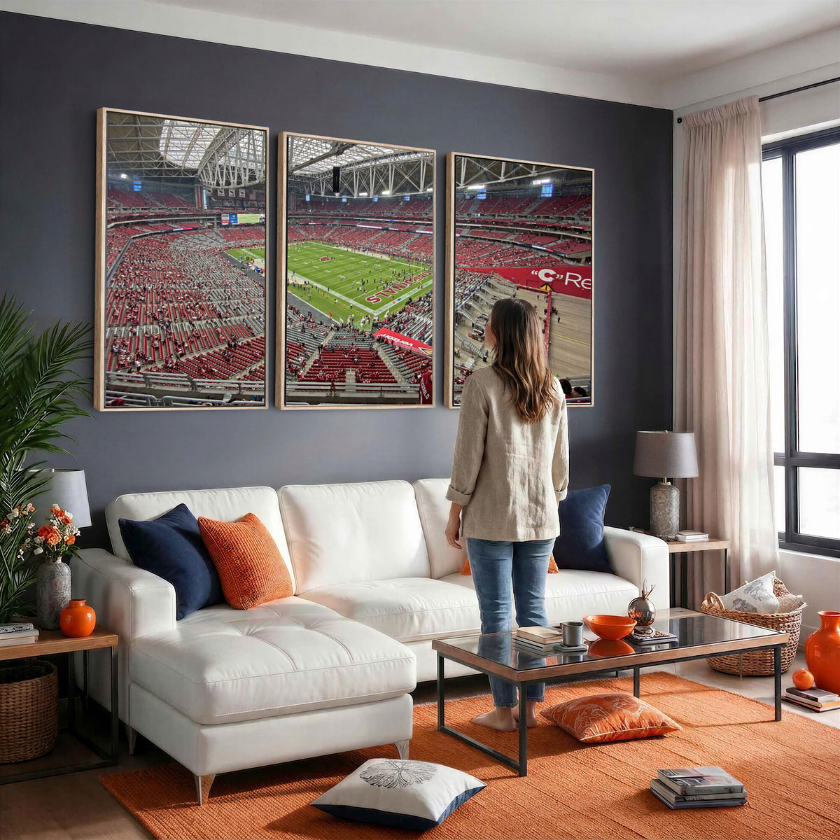 30579717-MGV-CV-36X24 - State Farm Stadium Canvas Wall Art, Arizona Cardinals Football Stadium Print, Glendale NFL Arena Panorama Artwork