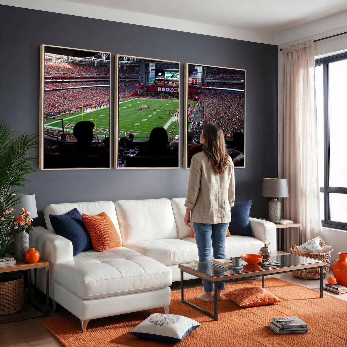 84196298-MGV-CV-36X24 - State Farm Stadium Canvas Wall Art, Arizona Cardinals Football Stadium Print, Glendale NFL Arena Photography Artwork