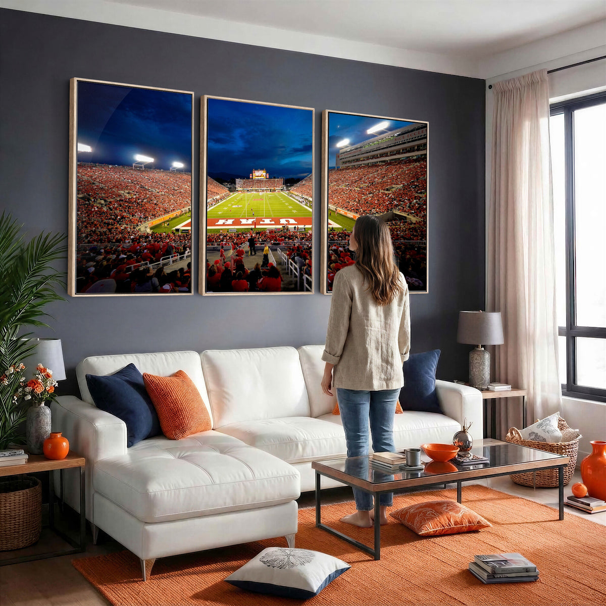 74019251-MGV-CV-36X24 - Rice-Eccles Stadium Wall Art Canvas Print - Utah Salt Lake City Stadium Print