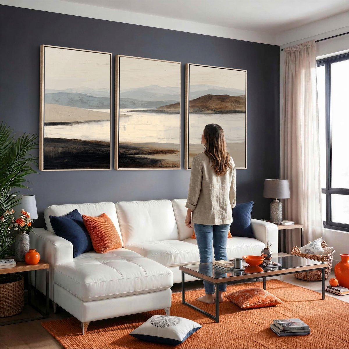 36873679-MGV-CV-36X24 - Modern Abstract Landscape Canvas Wall Art, Minimalist Nature Printing