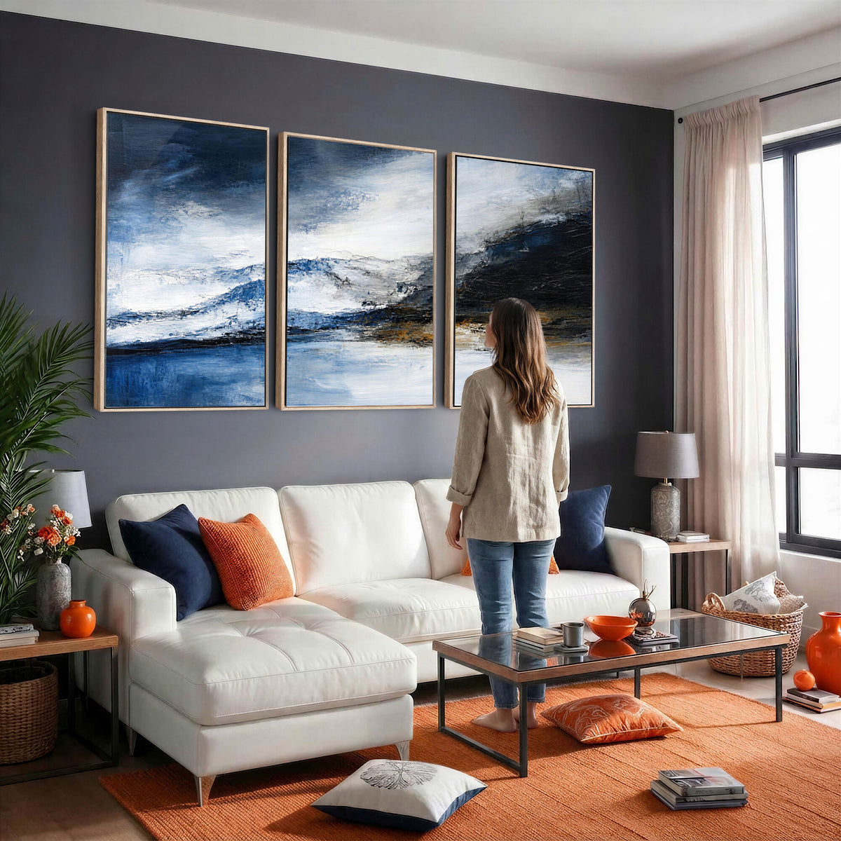 48142030-MGV-CV-36X24 - Extra Large Abstract Wall Art Canvas Print
