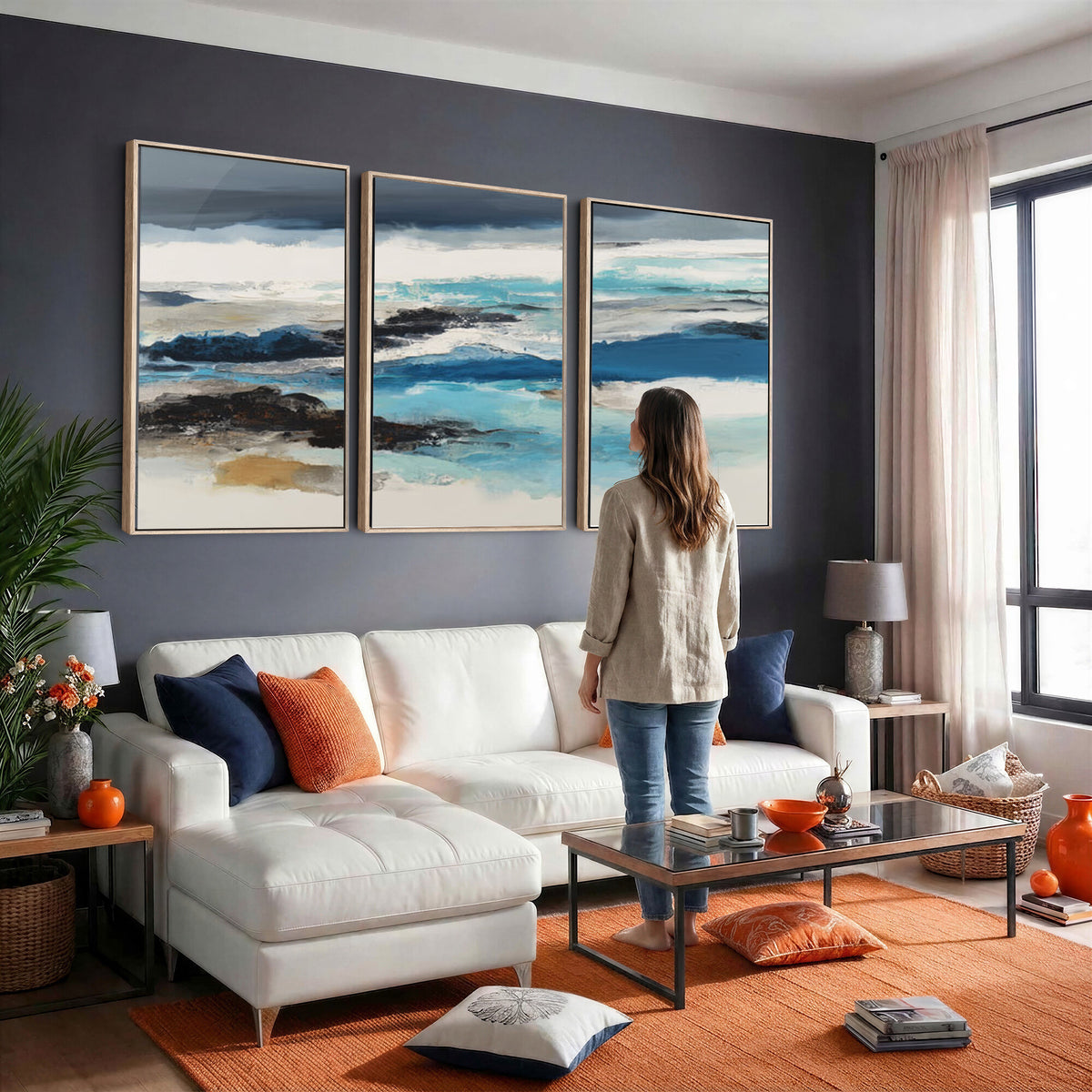 53645131-MGV-CV-36X24 - Extra Large Abstract Wall Art Canvas Print