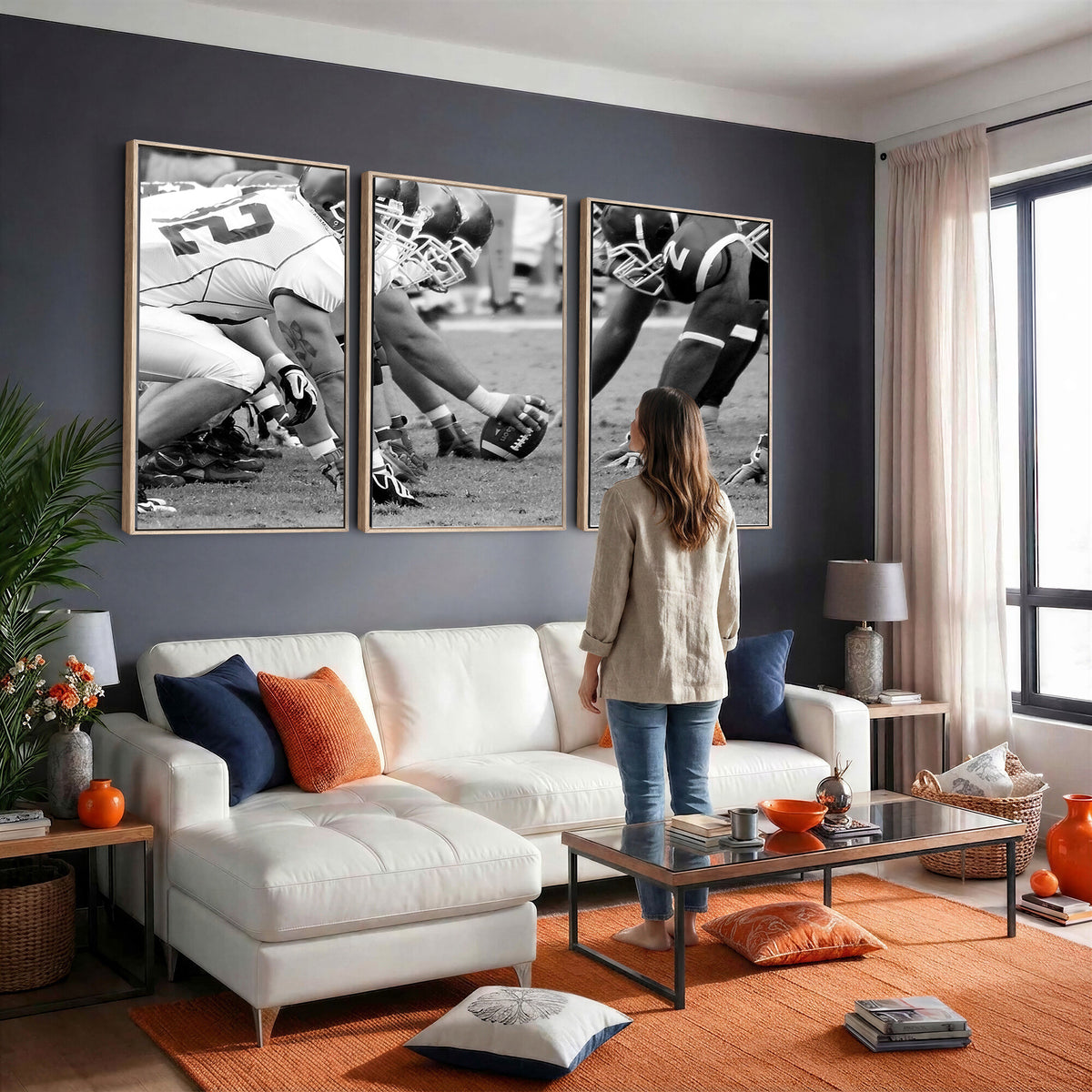 97432-MGV-CV-36X24 - American Football Player Wall Art Canvas Print