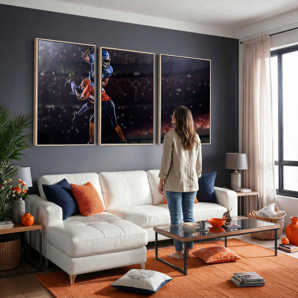 68009-MGV-CV-36X24 - American Football Wall Art Canvas Print, Stadium Sport Wall Art Print