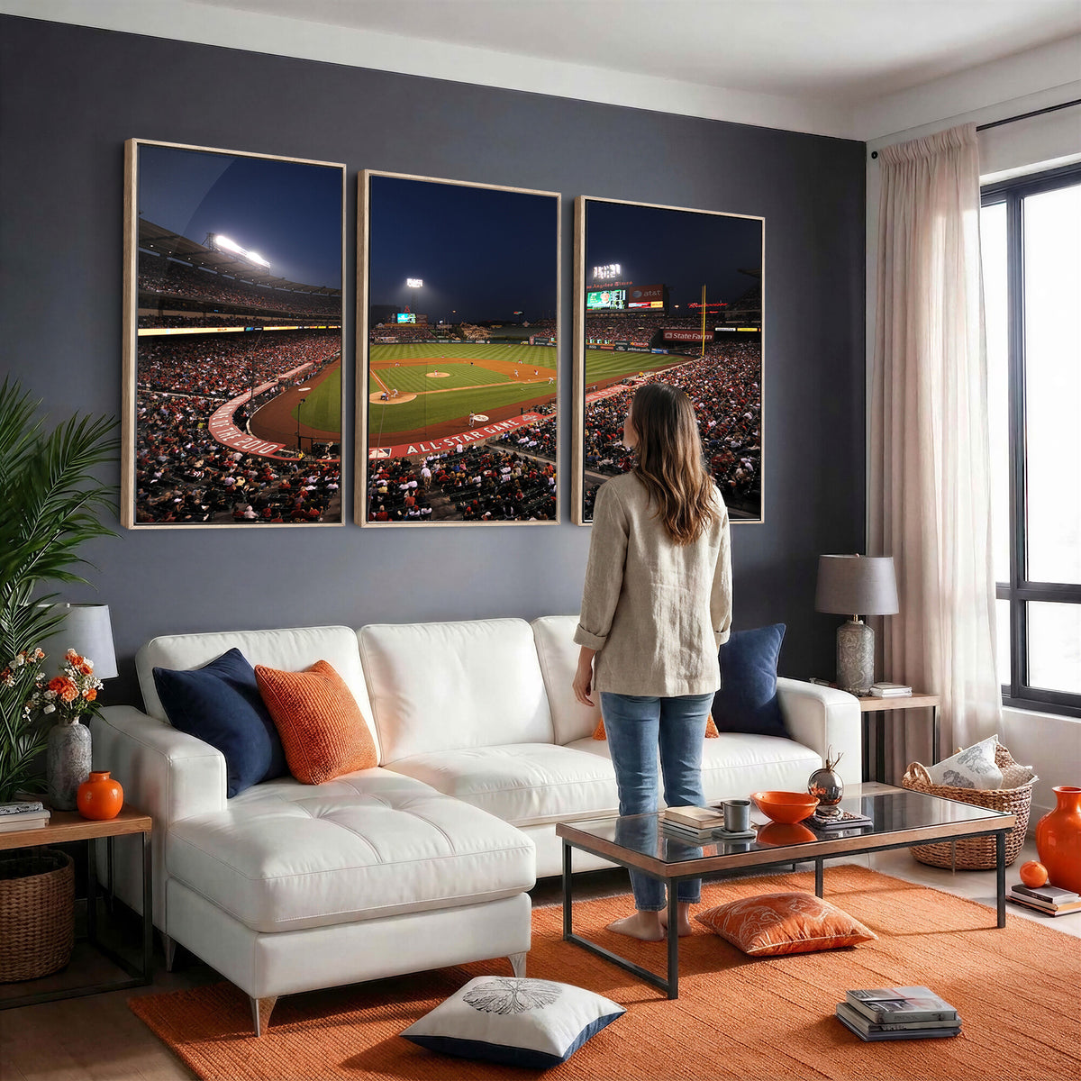 88896-MGV-CV-36X24 - Los Angeles Angels Baseball Team Print, Anaheim Angel Stadium Wall Art