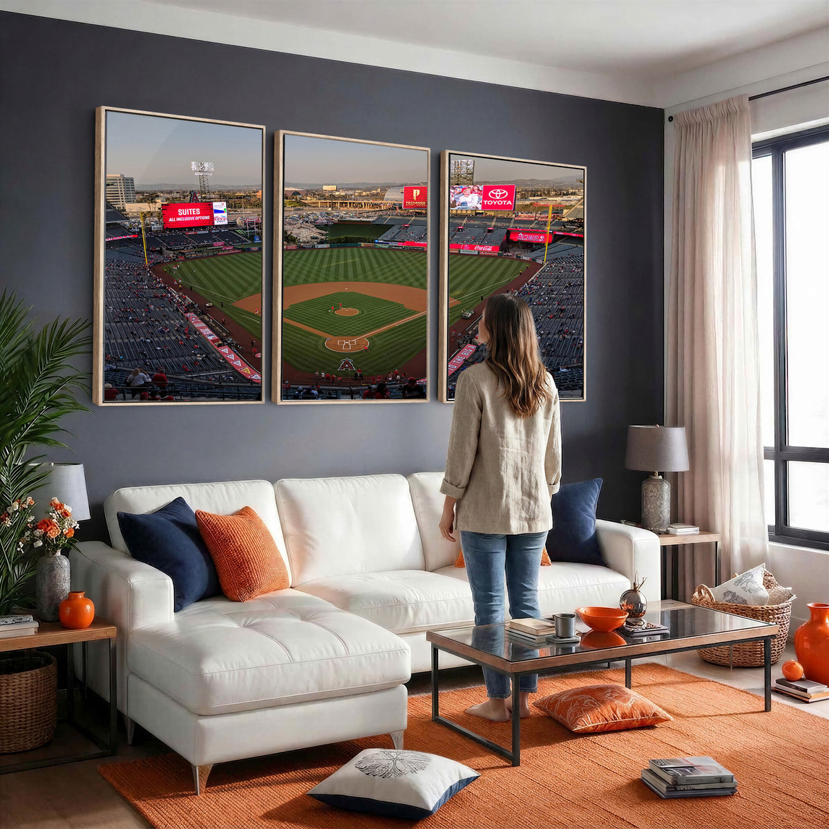 45864-MGV-CV-36X24 - Los Angeles Angels Baseball Canvas Print, Anaheim Angel Stadium Wall Art