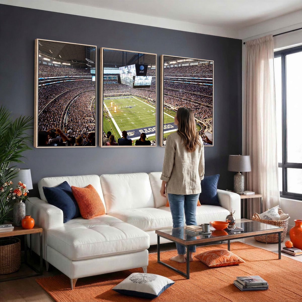 82096-MGV-CV-36X24 - Dallas Cowboys Football Team Print - Arlington AT&T Stadium Wall Art Canvas Print