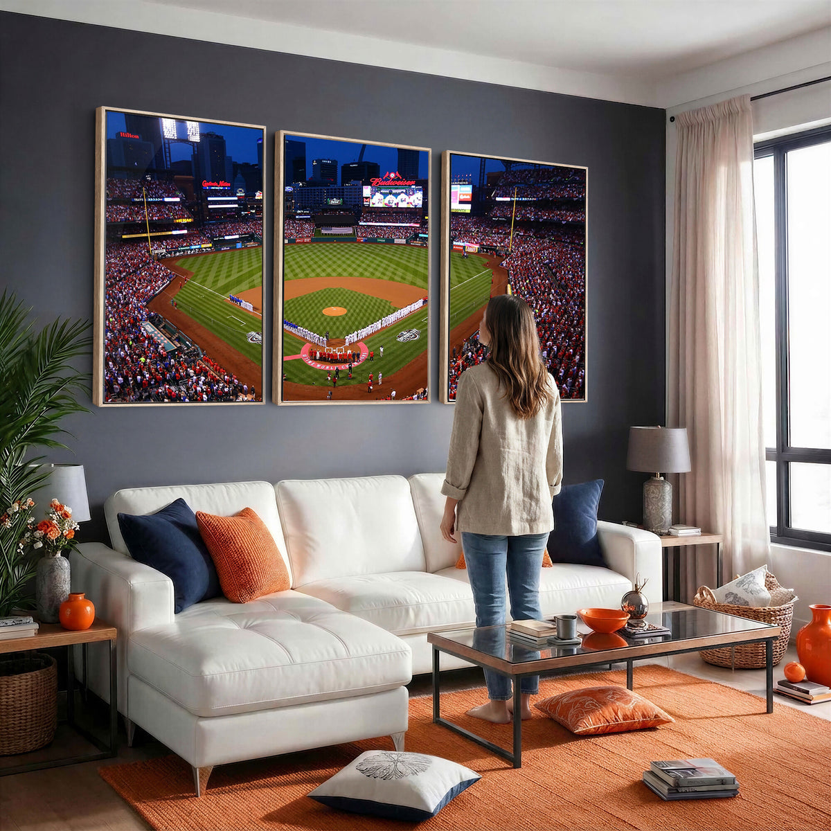 11925-MGV-CV-36X24 - St. Louis Cardinals Baseball Team Print, Busch Stadium Wall Art
