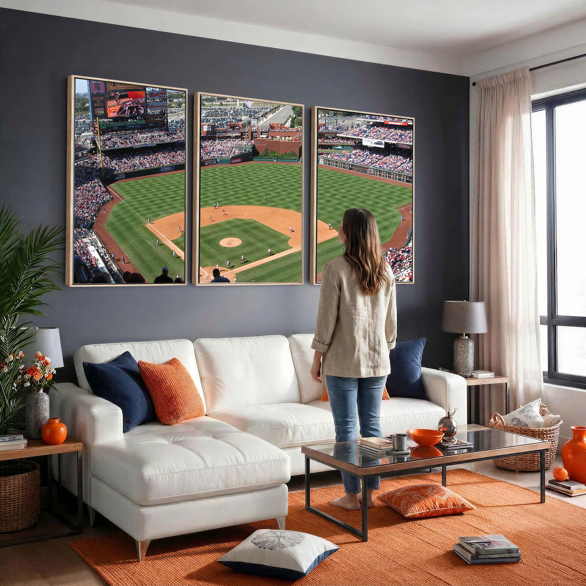 85755-MGV-CV-36X24 - Philadelphia Phillies Baseball Team Print - Philadelphia Citizens Bank Park Stadium Wall Art Canvas