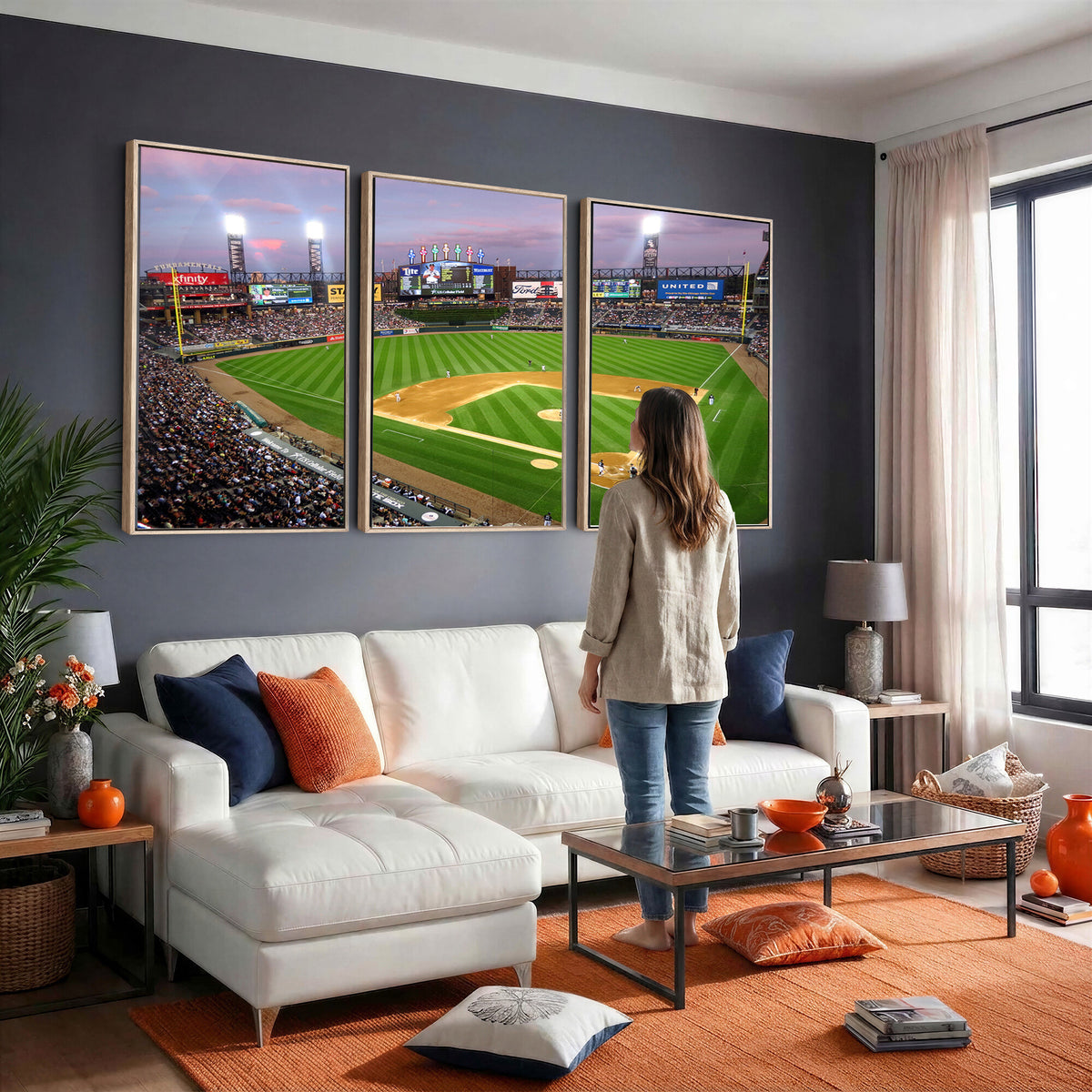 38470-MGV-CV-36X24 - Chicago White Sox Baseball Team Print Canvas, Guaranteed Rate Field Stadium Wall Art