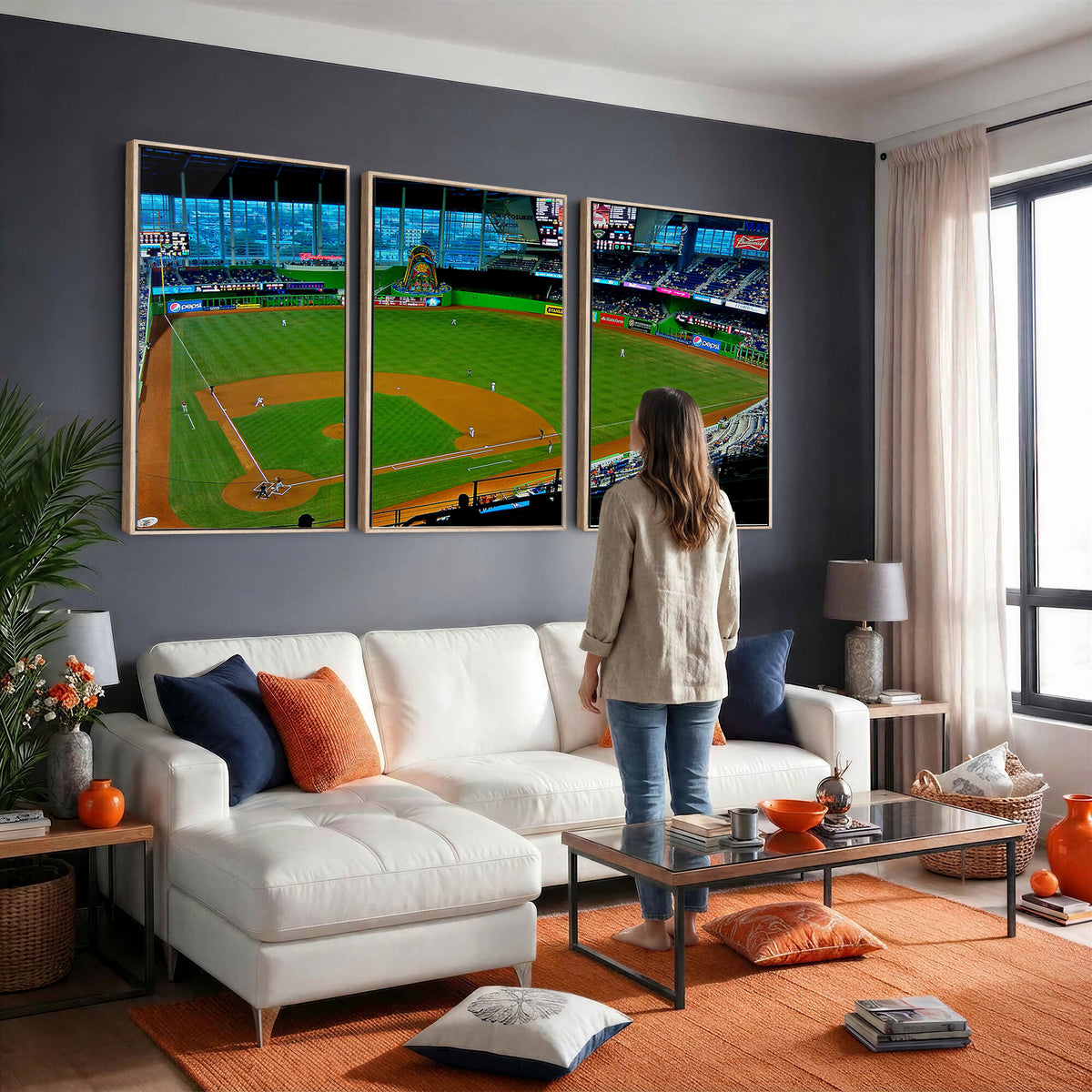 51207-MGV-CV-36X24 - Miami Marlins Baseball Team Print, Miami LoanDepot Park