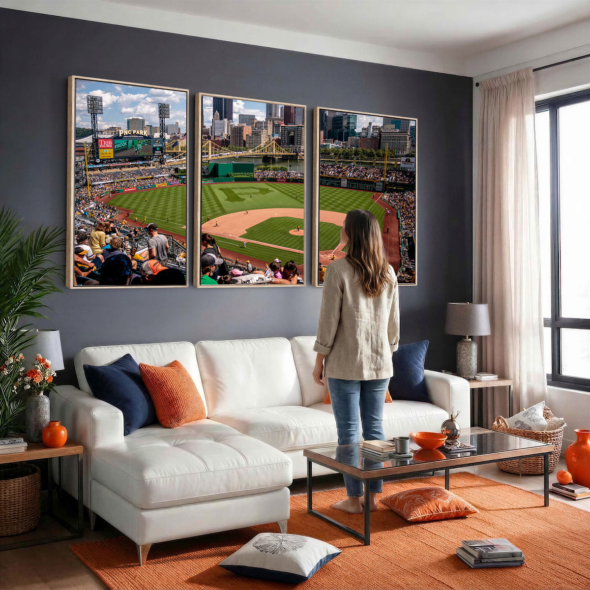 66872-MGV-CV-36X24 - Pittsburgh Pirates Baseball Team Print, PNC Park Stadium