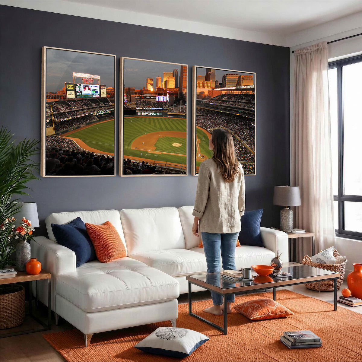 99822-MGV-CV-36X24 - Minnesota Twins Baseball Team Print, Minneapolis Target Field Stadium Wall Art