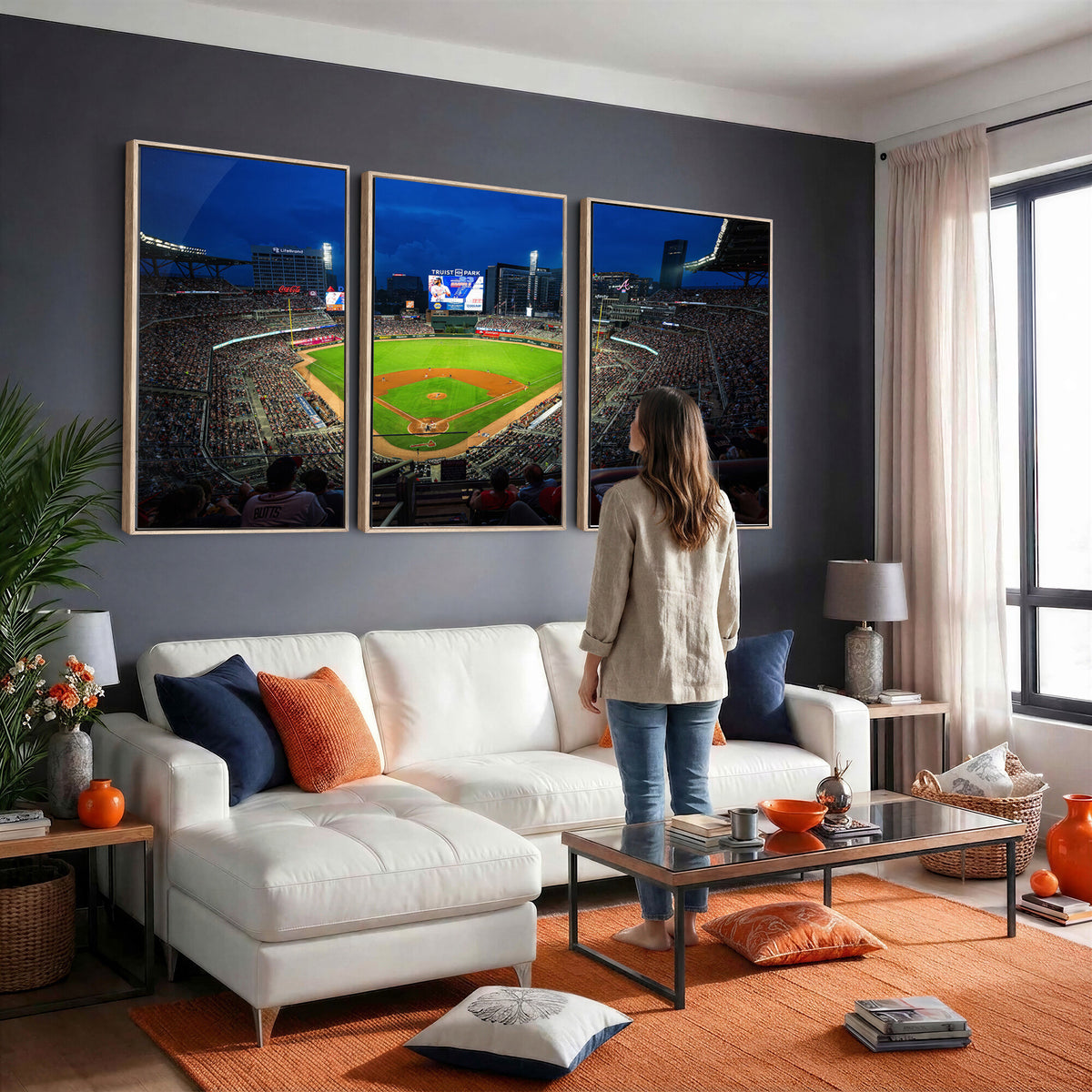 88590-MGV-CV-36X24 - Truist Park Night Game Canvas Art, Atlanta Braves Stadium