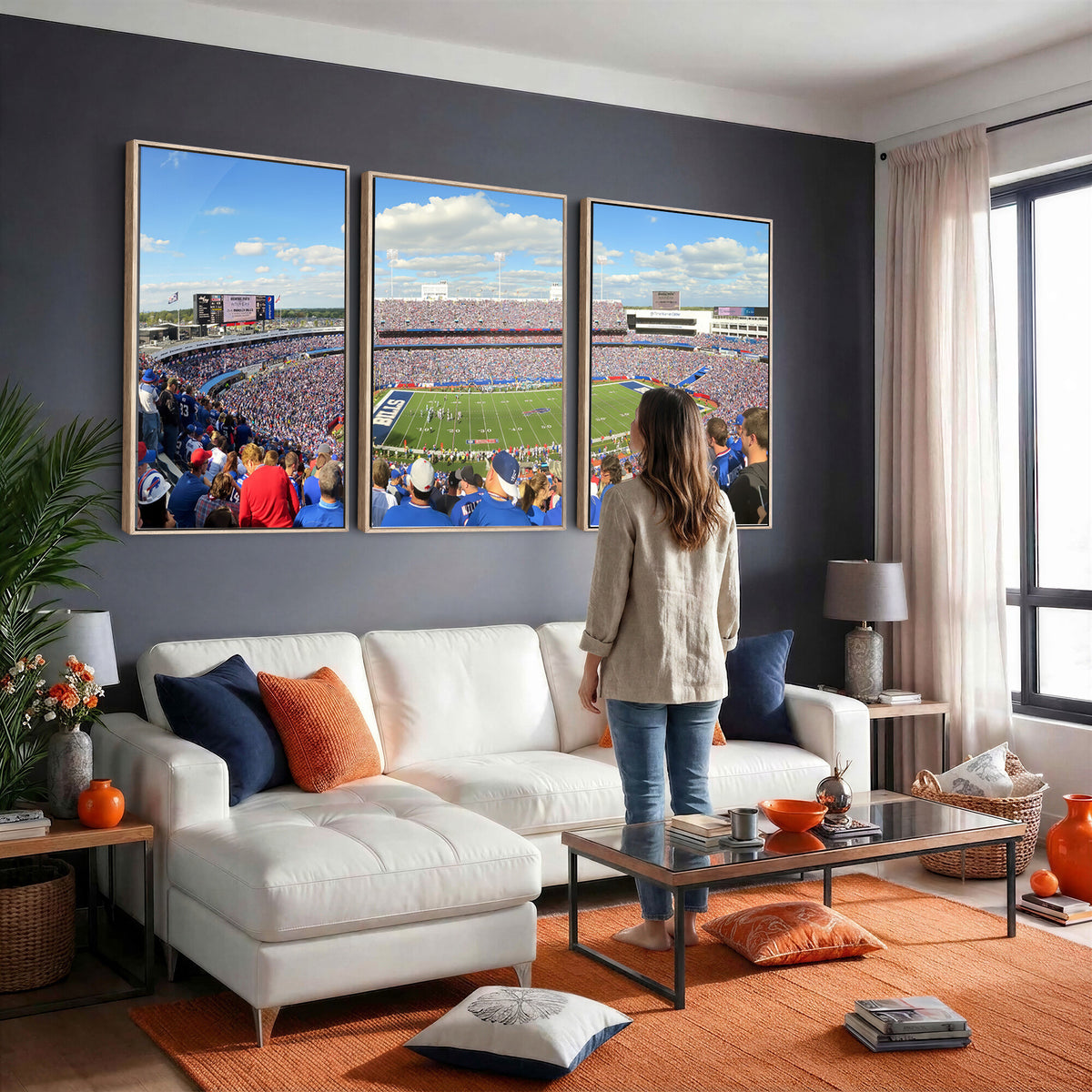 35302-MGV-CV-36X24 - Buffalo Bills NFL Football Team Print, Game Day at Buffalo Highmark Stadium