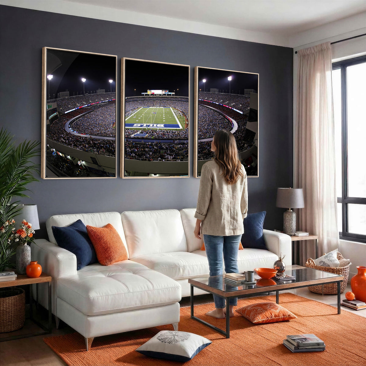 98546-MGV-CV-36X24 - Buffalo Bills NFL Football Team Print, Buffalo Highmark Stadium Wall Art