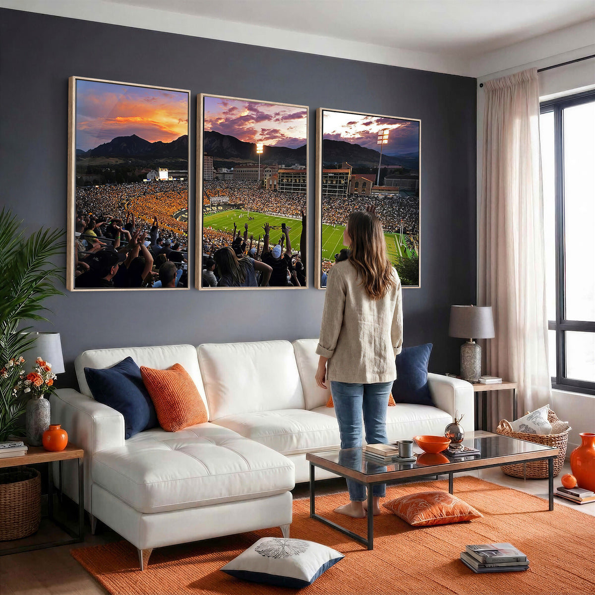 52579-MGV-CV-36X24 - Folsom Field, University of Colorado Buffaloes Football, Framed and Ready to Hang