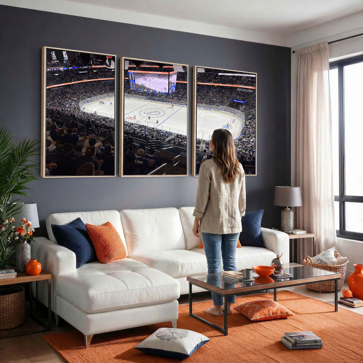 51641-MGV-CV-36X24 - Amalie Arena Florida Wall Art Canvas Print, NHL Hockey, Framed and Ready to Hang