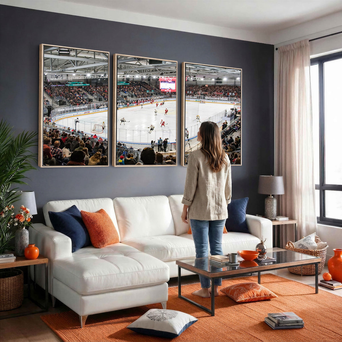 79352-MGV-CV-36X24 - Lausanne Arena Ice Hockey Stadium Wall Art Canvas Print