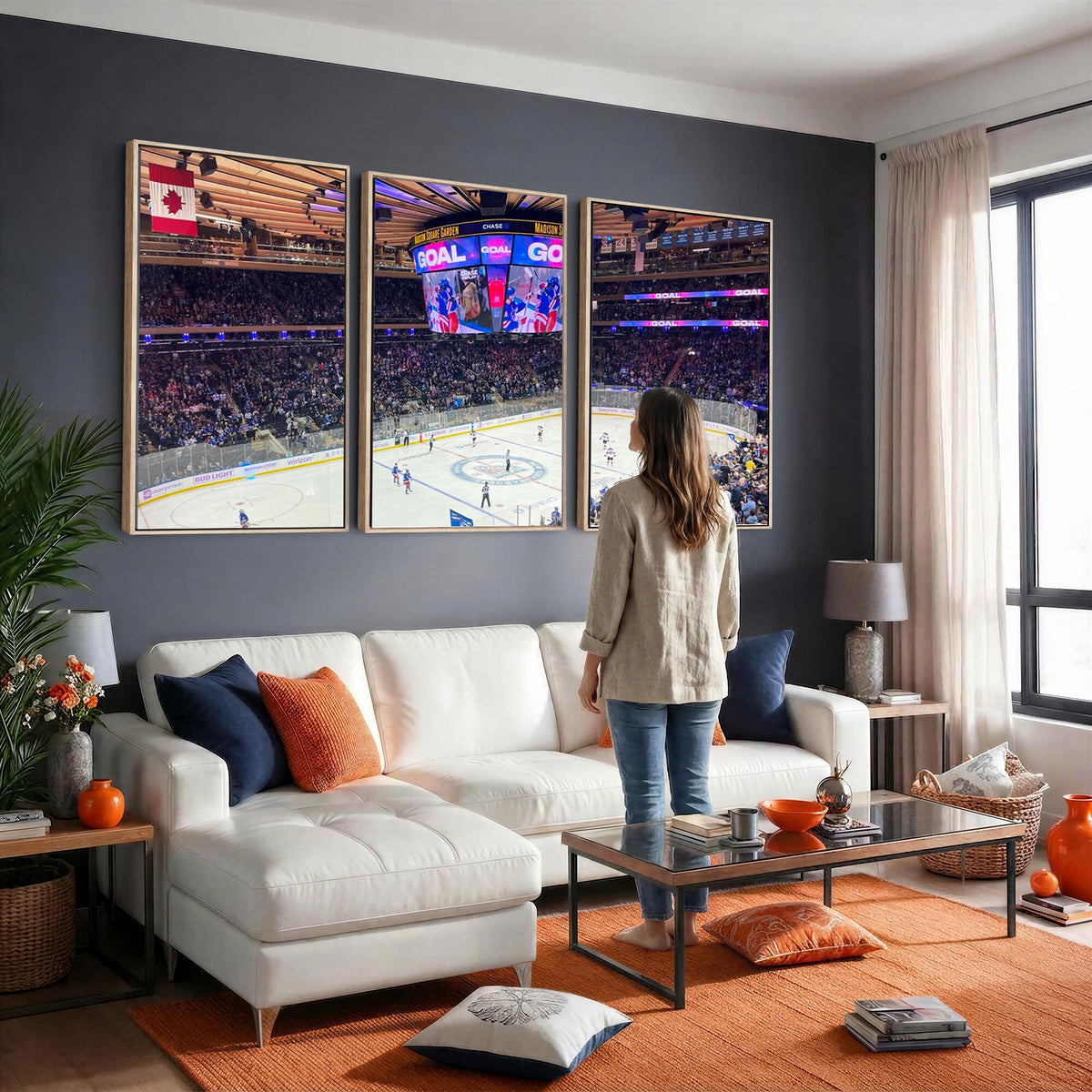 36401-MGV-CV-36X24 - Madison Square Garden New York Rangers Hockey Stadium Wall Art Canvas