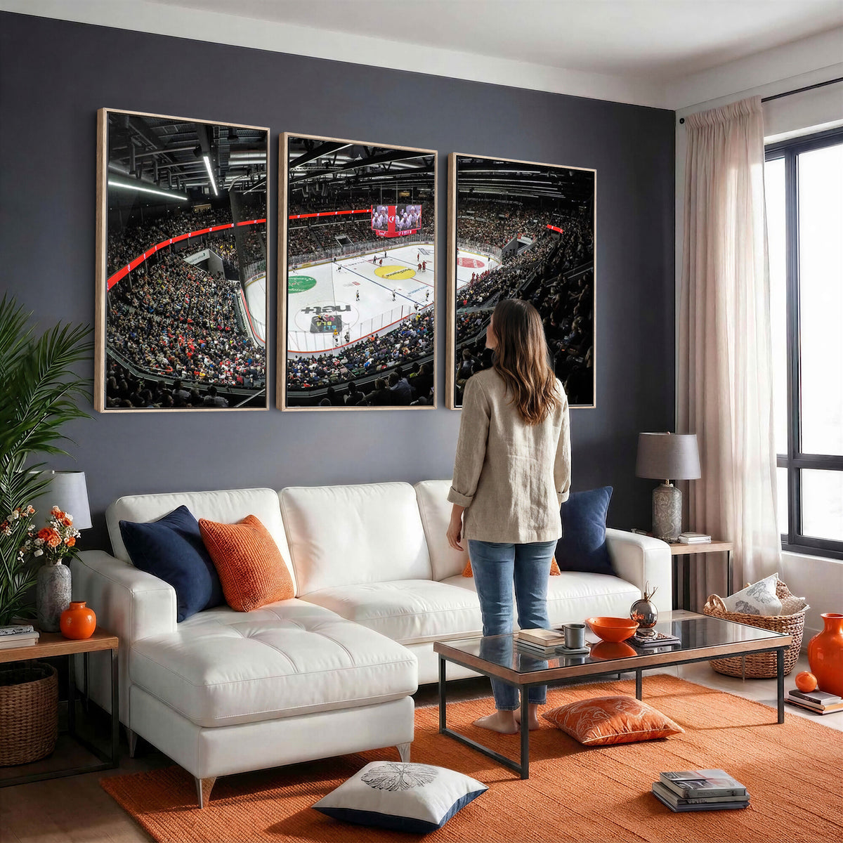 46282-MGV-CV-36X24 - Vaudoise Lausanne Ice Hockey Arena Stadium Wall Art Canvas